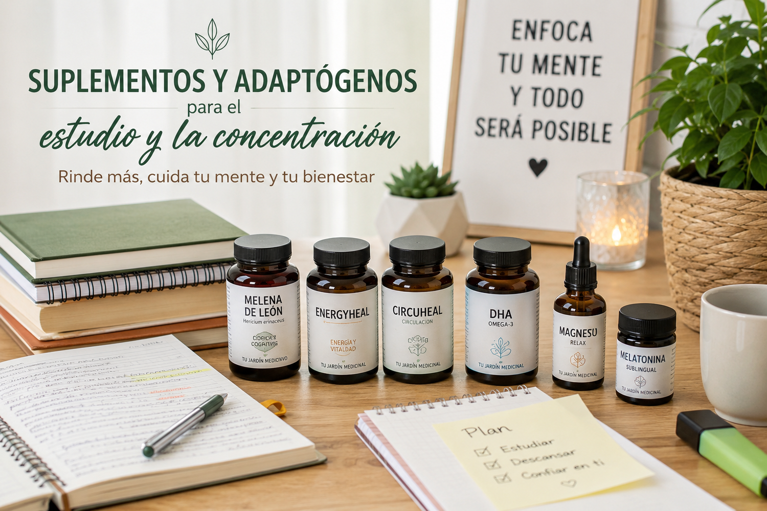 Los mejores suplementos y adaptógenos para estudiantes, opositores y personas con alta carga mental