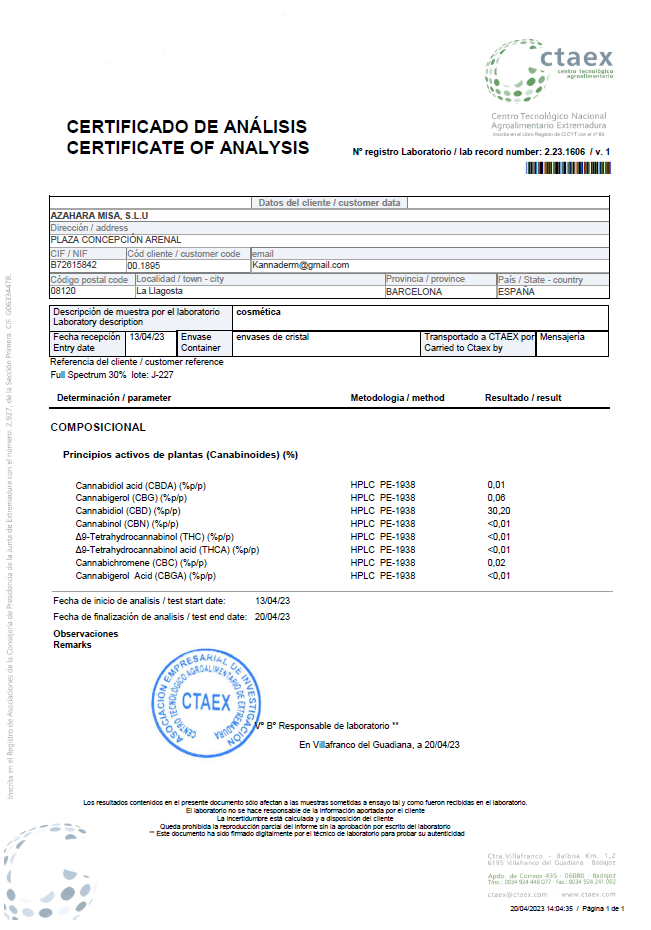 Aceite CBD 30% Deep rest con <0,2% THC