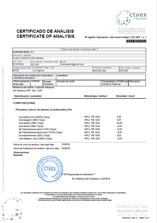 Aceite CBD 40% Deep rest con <0,2% THC