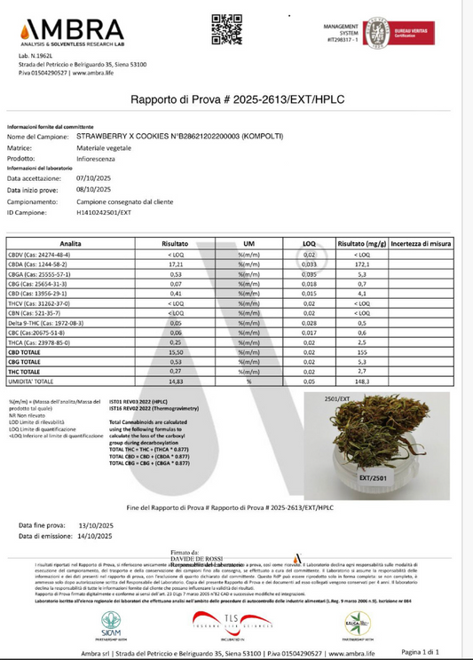 Strawberry CBD Bolsa 10 GR - Flores de cañamo aromaticas